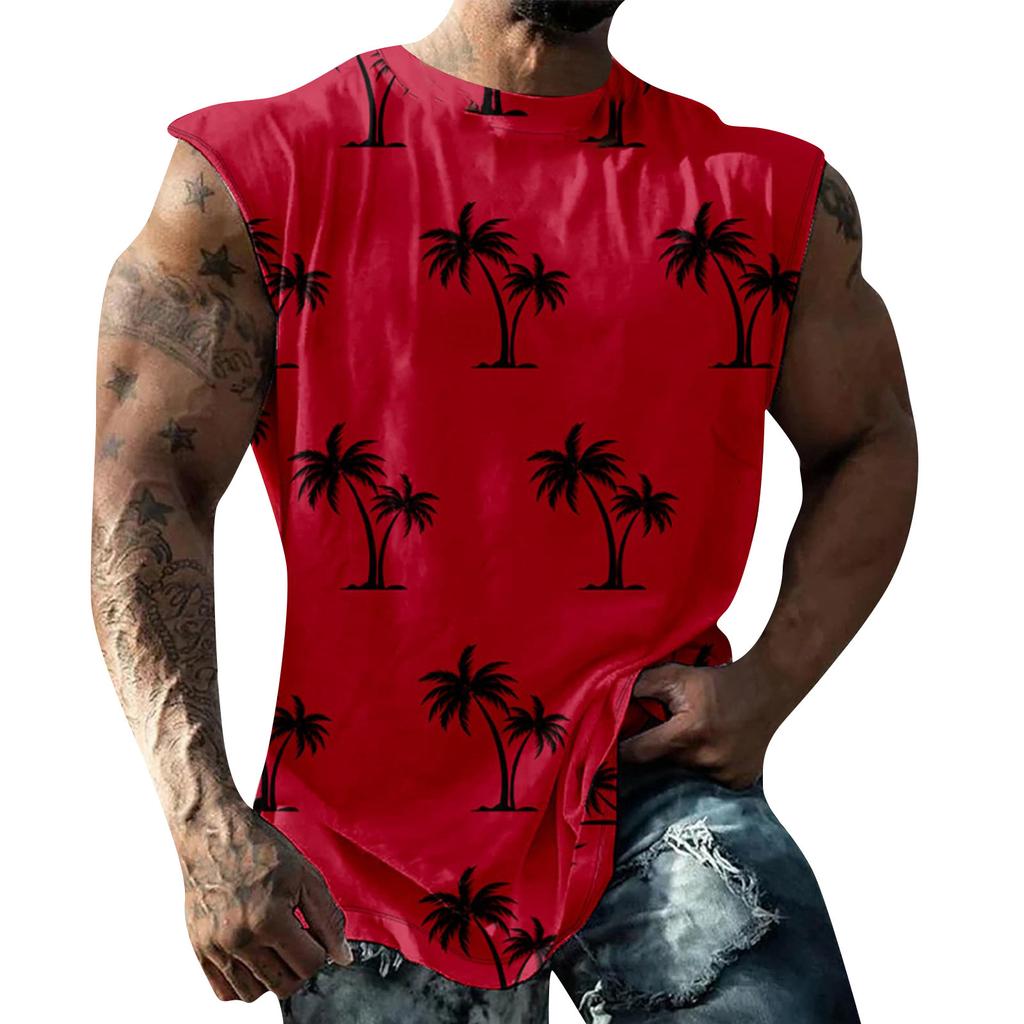 Мужская летняя пляжная майка для серфинга, большой размер, повседневный дышащий топ без рукавов, свободная майка с принтом, мужская рубашка