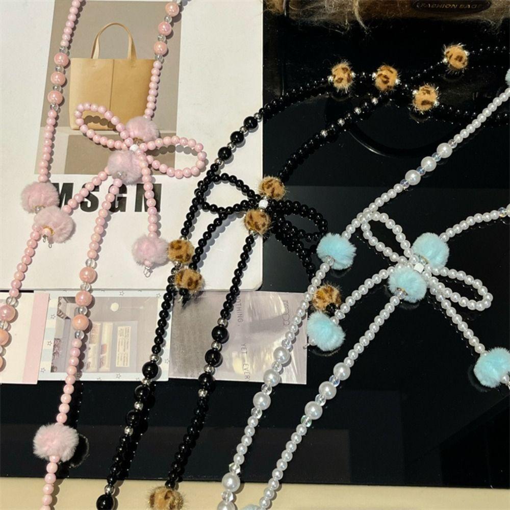 DIY Mobile Phone Lanyard Hairy Balls Phone Neck Straps Crossbody Phone Strap Lanyard Patch