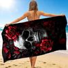 1Pc Skull Roses Artwork Beach Towel Quick Dry Multiuse For Beach Pool Gym Yoga Home Travel Christmas Halloween Xmas Gift G1315