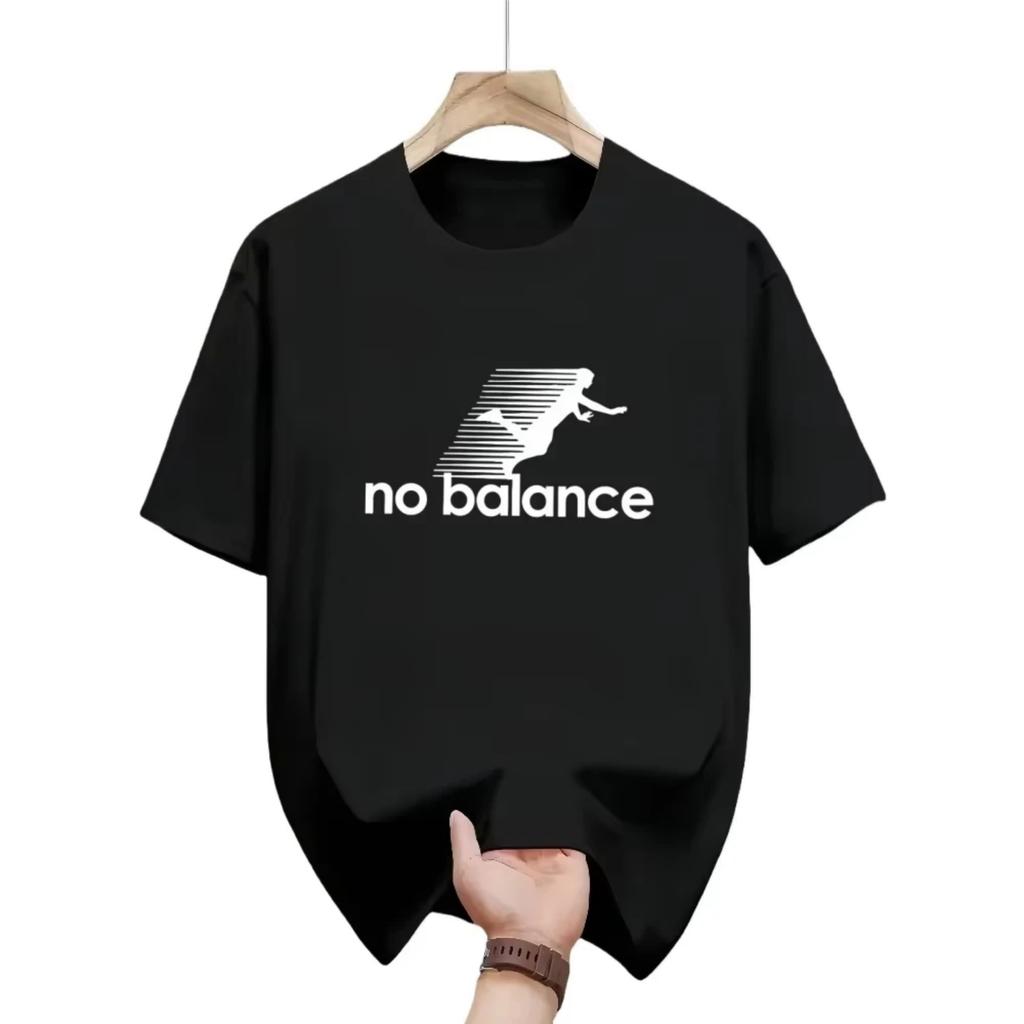 Мужская юмористическая графическая оверсайз футболка 'No Balance' – Повседневная уличная футболка с коротким рукавом для ежедневной носки и городского стиля