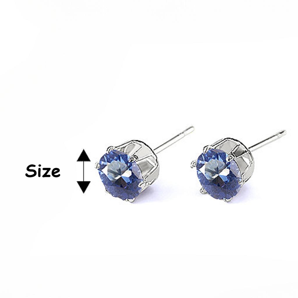 Круглые серьги с камнем декабря, темпераментные простые серьги из цветного циркония из нержавеющей стали