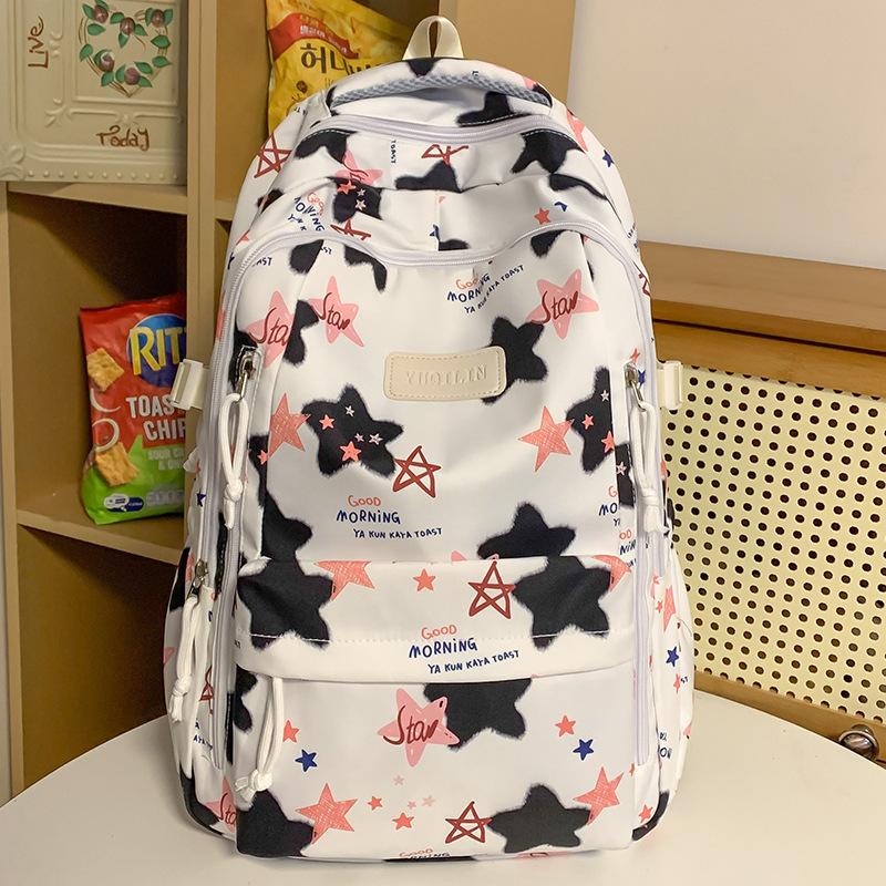 Школьный рюкзак Детский для девочек начальной школы Ученики средней школы Студенты колледжа Большая вместимость Звездный рюкзак