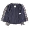 Chanel 01P P17432V09913 Wheel COCO Button Houndstooth Jacket 36 Navy X beigeUsed