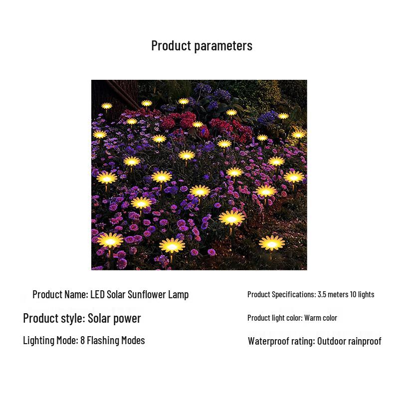 Enpufike LED Solar Sunflower Garden Stake Light