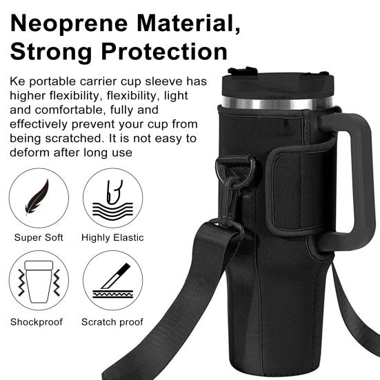 Water Bottle Carrier Bag Holder Adjustable Shoulder Strap Cup Sleeve Tumbler 30/40 Oz Water Bottle Sling Bag Sleeve Holder Carrier