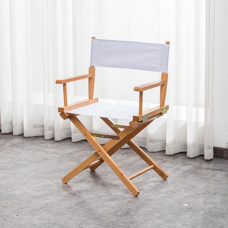 Складной стул режиссера из массива дерева с холщовой спинкой - Барный стул, для улицы, макияжа или рыбалки