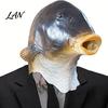 Realistic Herring Halloween Mask Funny Fish Head Mask, Latex Carp Cosplay Prop, Animal Unique Prank Gift for Adults Party Prank, Trick or Treat