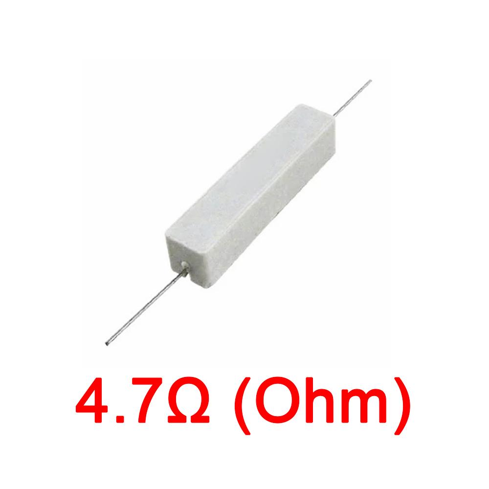 10PCS Wirewound Ceramic Cement Power Resistor Fixed Horizontal 20W Watt 0.1ohm - 100Kohm Vertical Axial Lead Resistance 5% 0.1/0.22/0.47/100/1K R Ohm
