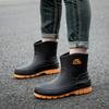 New Men's Short Rain Shoes, Fashionable Fishing Kitchen Rider Rain Boots, Non-slip, Waterproof and Wear-resistant Rubber Shoes