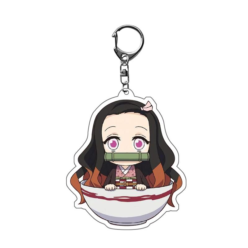 Аниме Клинок, рассекающий демонов Kimetsu No Yaiba Брелок Кольцо Мультяшный Камадо Танджиро Камадо-Нэзуко Томиока Гию Фигурка Модель Подарок