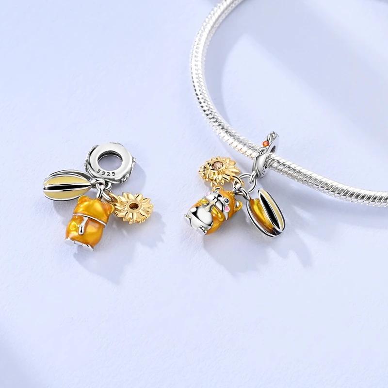 Original Copper Animal Series Charms Giraffe Dog Squirrel Koi Fish Beads Pendants Fit Bracelets Diy Jewelry Gift