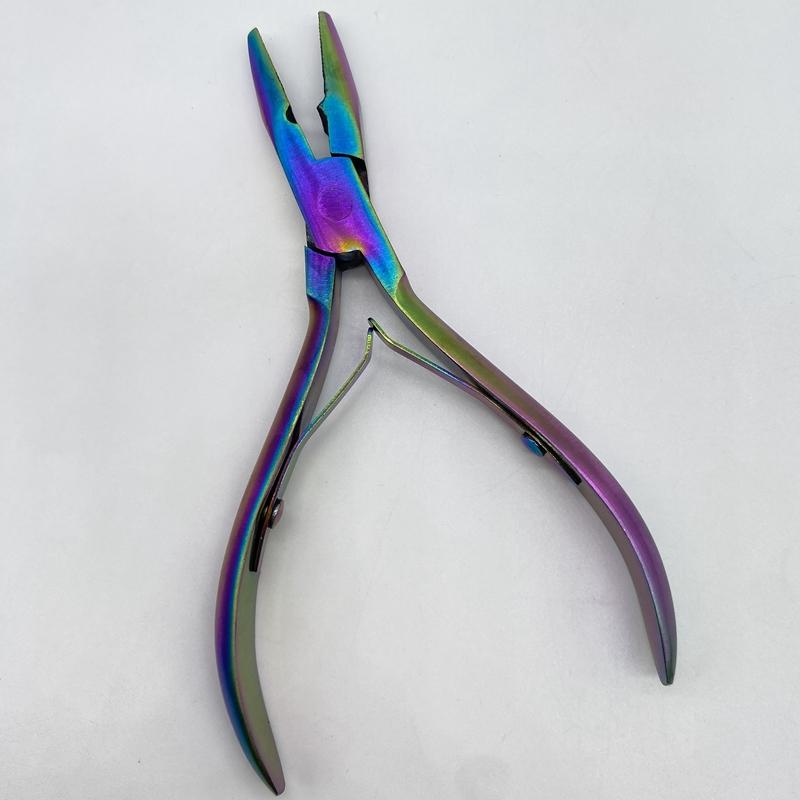 1 шт., 5-дюймовые серебряные зажимы из нержавеющей стали, плоскогубцы для наращивания волос с отверстием, кератиновое кольцо для наращивания волос, инструменты для удаления