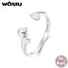 Настоящее кольцо из стерлингового серебра 925 пробы, милое 3D открывающееся кольцо в виде таксы для женщин, штабелируемые вечерние кольца для собак, подарок на день рождения для девочек