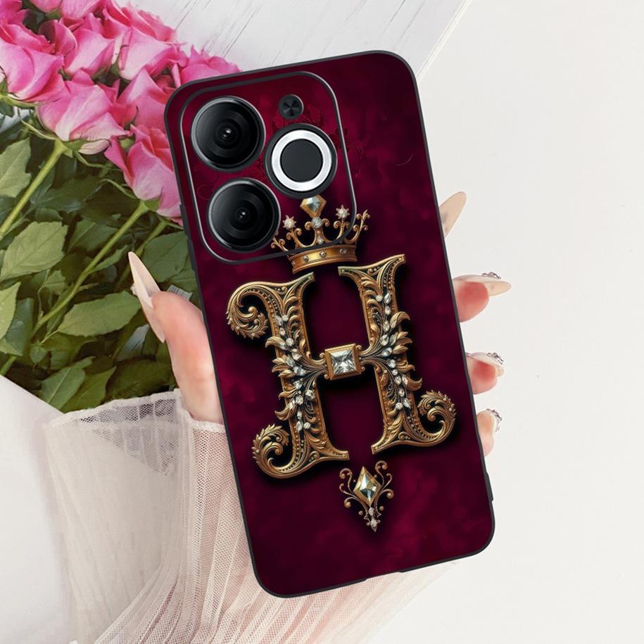 Для Itel A80 Чехол A671L A671LC Задняя крышка Роскошная Буква Имени Корона Мягкий Силикон Чехол для Телефона для Пары Для ItelA80 A 80 Оболочка