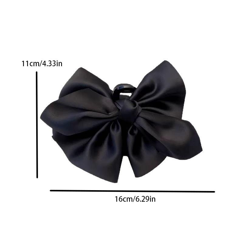 Simplicity Black and White Big Bow Hair Clip for Women Elegant Ponytail Clip Girl Hair Clamp Hair Accessories
