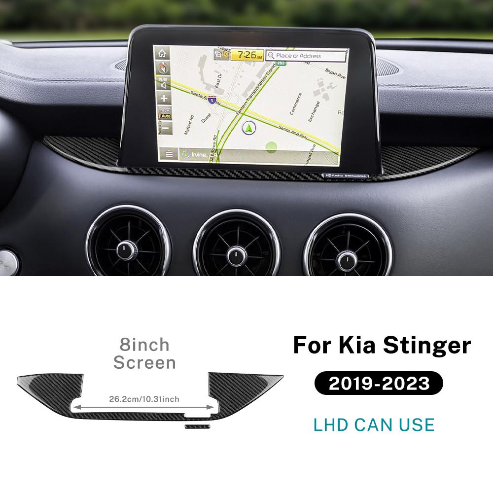 for Kia Stinger      LHD RHD Real Soft Carbon Fiber Car Central Navigation Screen Sticker Trim Accessories