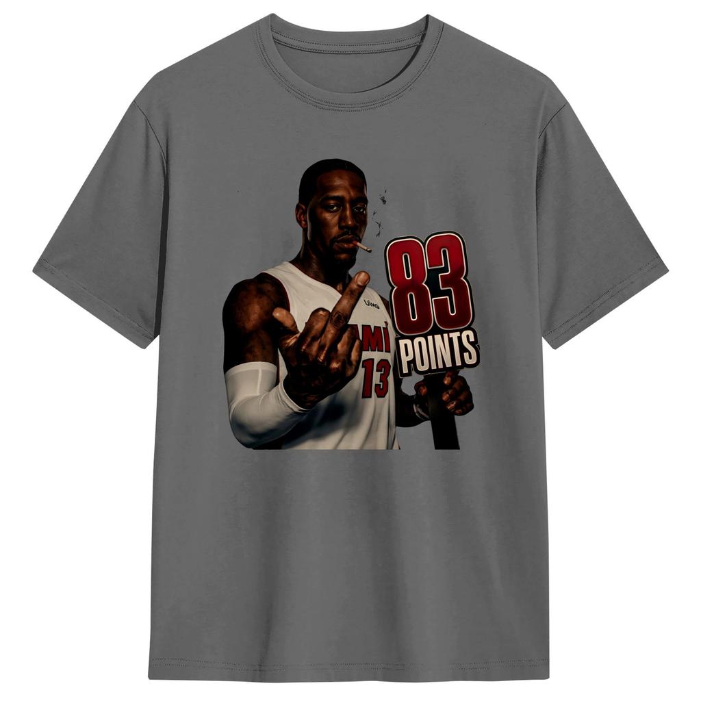 Bam Adebayo Poster TShirt Summer 100 Cotton TShirts For Unisex Harajuku Casual Tshirt Short Sleeve Classic Tops