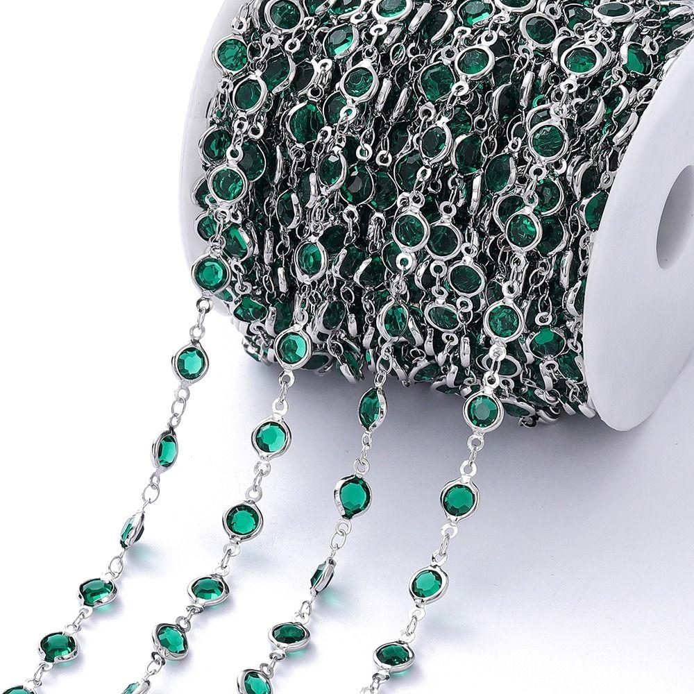 Shiny Necklace Chain Crystal Beads Beaded Making 1Meter Crystal Beads Chains