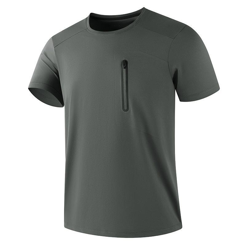 Men's High-Quality Quick-Dry Ice Silk Short Sleeve Round Neck T-Shirt for Summer Sports