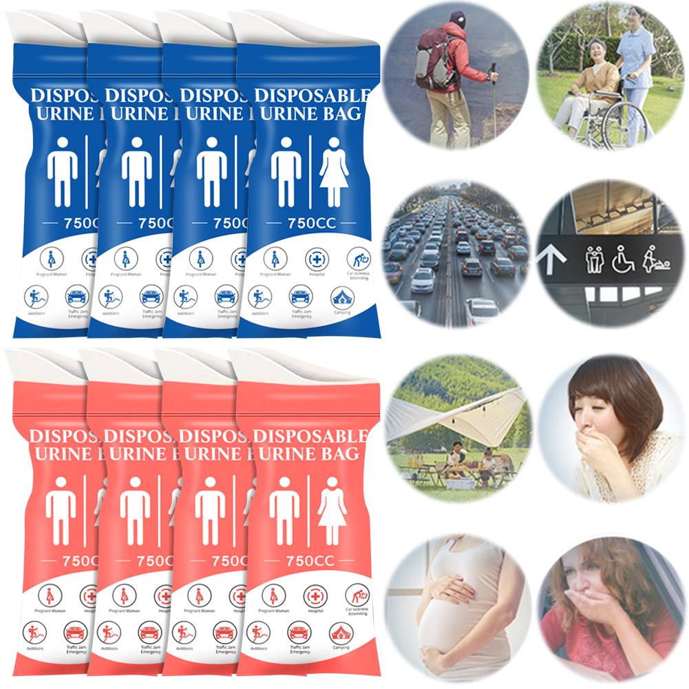 4 шт. одноразовый мочеприемник, наружные аварийные мочеприемники, герметичные портативные мочеприемники объемом 750 мл для беременных пациентов и детей