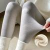 Women Fashion Chic Warm Plus Velvet Leggings Solid Simple Slim Soft Thickening Lambwool Skinny Pants