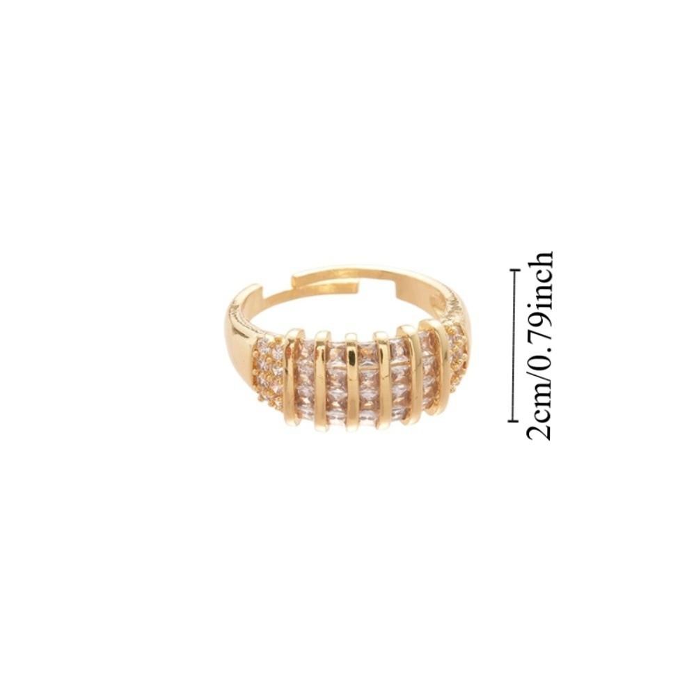 Jewelry Accessories Zircon Opening Ring Geometric Chunky Enamel Ring Rhinestone Ring Women Gift