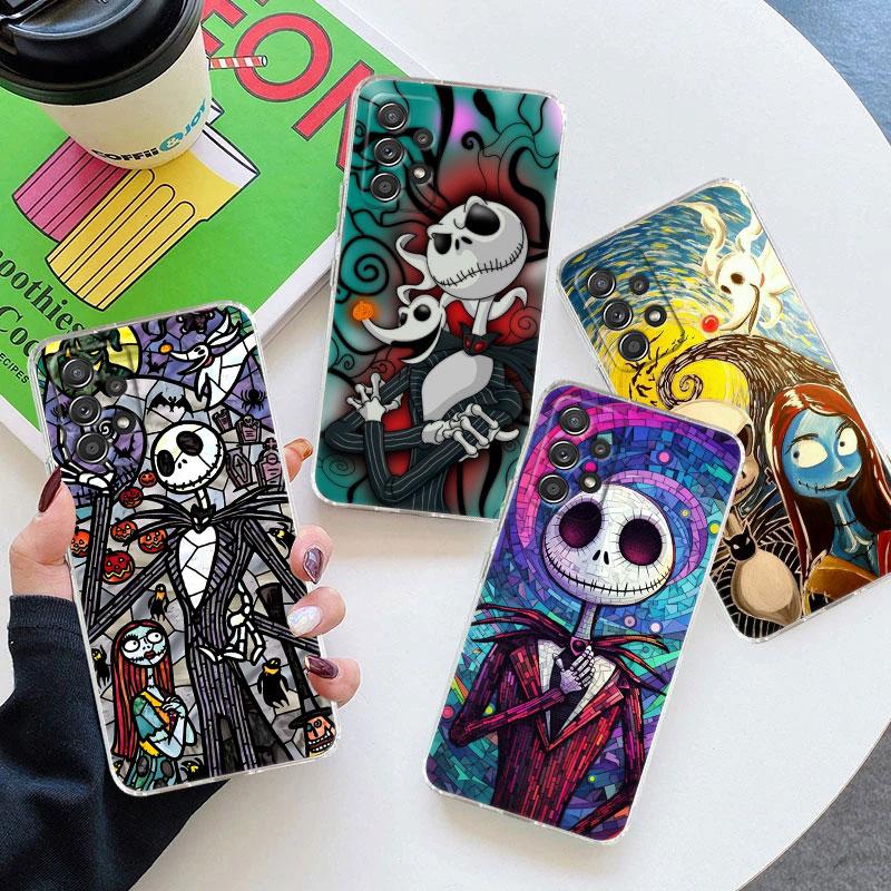 Прозрачный чехол для Samsung Galaxy A57 A37 A56 A36 A55 A54 A35 A26 A07 A17 A16 A06 A34 A15 Обложка The Nightmare Before Christmas Джек