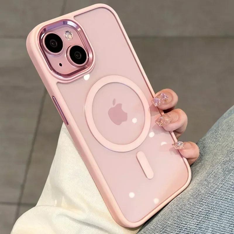 Магнитный роскошный прозрачный защитный чехол для беспроводной зарядки Magsafe для iPhone 16 15 14 Plus 13 12 11 Pro Max противоударный бампер