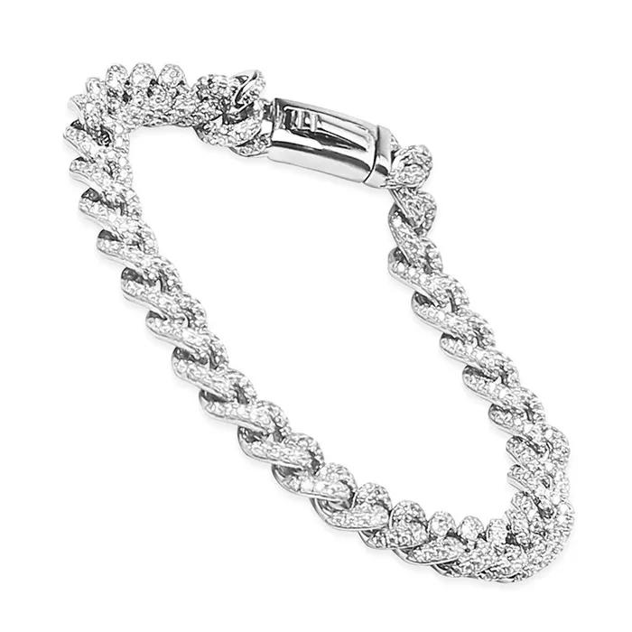 [S925] Pave Cuban Bracelet S (Silver)