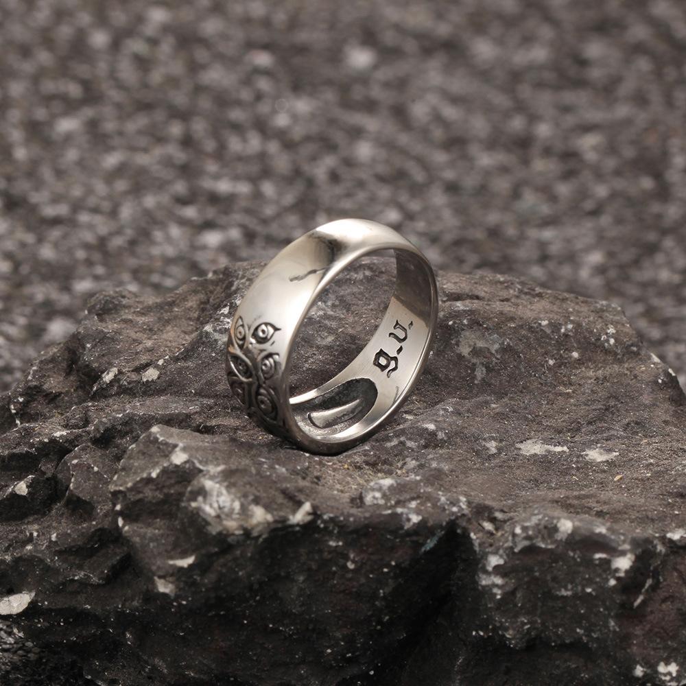 Подарок унисекс женский рок панк хип-хоп кольцо на палец много размеров серебряный цвет резные глаза кольцо