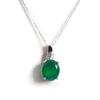 Unique Luxurious Pendant Necklace Natural Green Agate Oval S925 Silver Fashion Jewelry for Lady Birthday Festival Party Gift