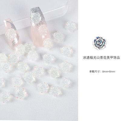 30 Aurora Camellia Nail Art Jewelry Symphony Resin Internet Celebrity Transparent Rose Трехмерные аксессуары для ногтей