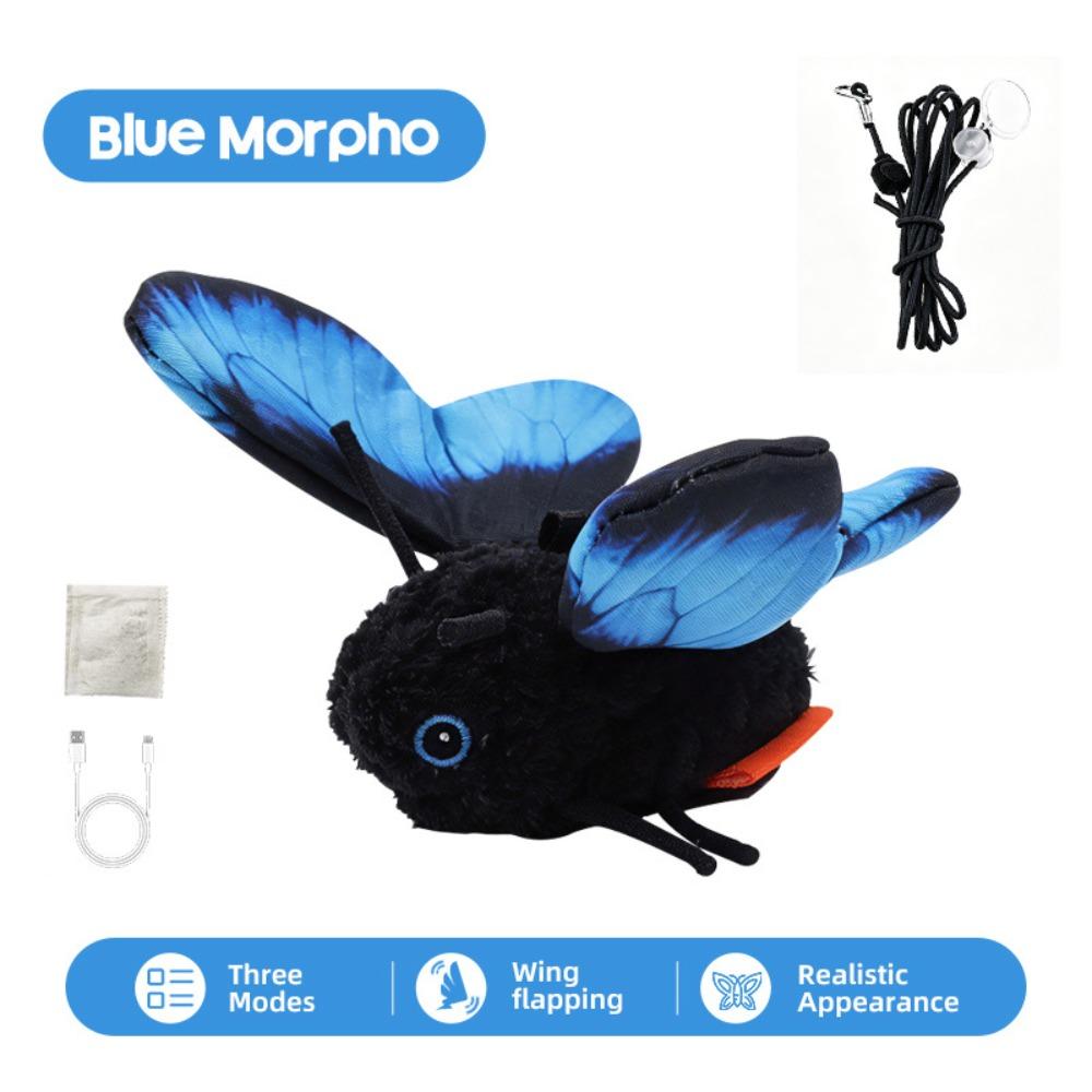 Realistic Wing Motion Flapping Butterfly Toy Rechargeable Interactive Cat Toy Indoor Cats