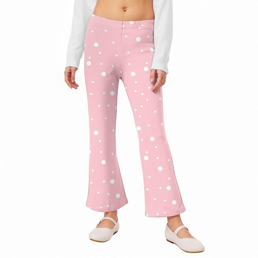 Girls' Flared Leggings - Printed Bell Bottom Pants