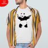 Banksy Panda With Pistols T Shirt Guns Graffiti Printed Urban Art Design Men Top