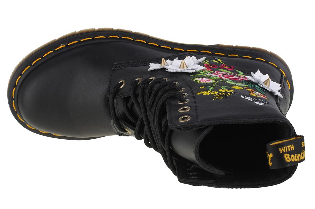 Dr. Martens 1490 Цветочный, Женские черные ботинки-ботинки