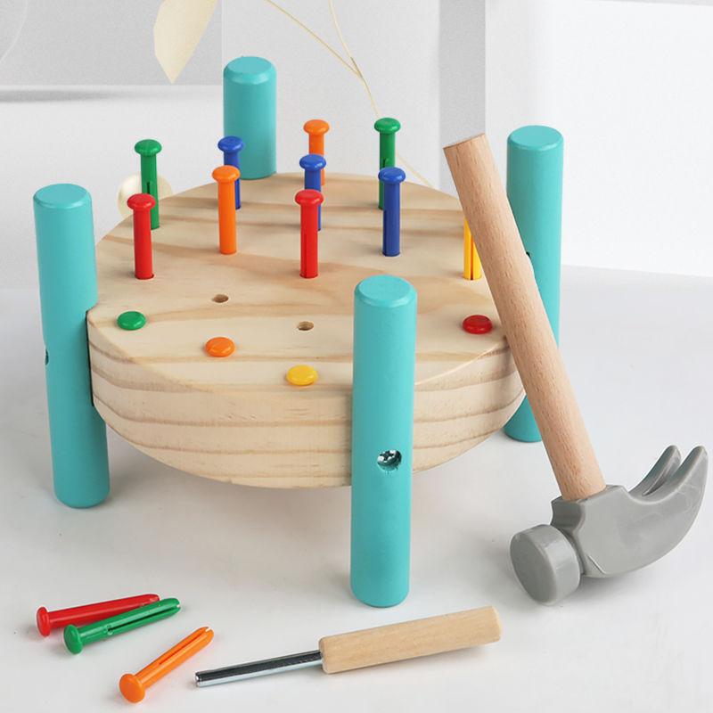 Nail Toy Early Education Children Education Hands-on Brain-Moving Beating Table1-3Year-Old Concentration Training Montessori Teaching