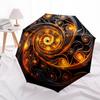 1pc Swirling Flames Design Automatic Open/Close Umbrella, Folding Compact Umbrella with Lightweight Design for Women/Men yy251011054