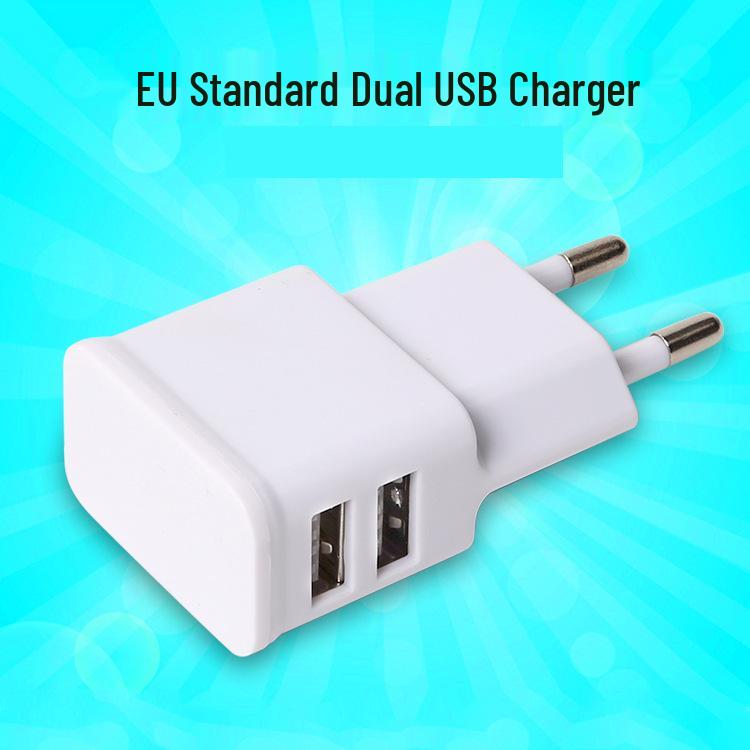 EU Двухпортовое 5V 1A USB Зарядное устройство для мобильных телефонов, Европейская круглая вилка, 5 Вт