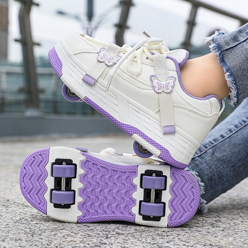 Kids Runaway Shoes Girls Boys Roller Skates Invisible Four Wheel Flight Removable Wheel Skates