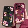Luxury Floral Print TPU Matte Case For iPhone 16 Pro Max 15 Pro 14 13 12 11 XS XR 8 7 Soft Silicone Shockproof Phone Cover