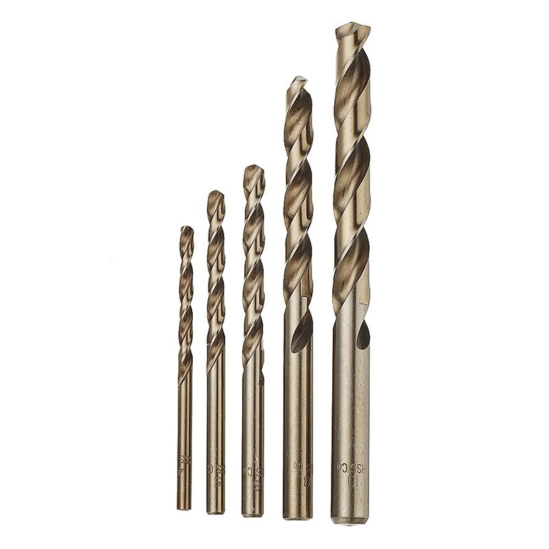 Набор сверл M35 Cobalt Roasted Yellow Fully Ground High-Ready Steel Twist Drill Set 5 шт. 4-10 мм