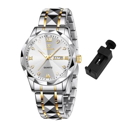 L LAVAREDO Мужские Аналоговые Кварцевые Часы из Нержавеющей Стали, Модные, Повседневные, Деловой Стиль, Водонепроницаемые, Отображение Даты, Серебристый Сине-Черный