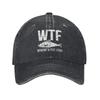 Где рыба WTF Бейсболки Унисекс Потертый Деним Snapback Кепка Смешная Рыбалка Рыбаки Рыбак Для улицы Бега Подарок