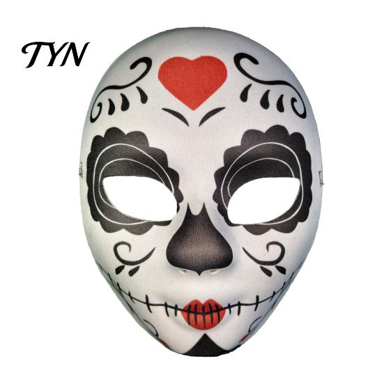 Haunted House Cosplay Accessories Day of The Dead Skull Masque, Halloween Sugar Full Face Unique Photo Prop for Parties Masquerade Party