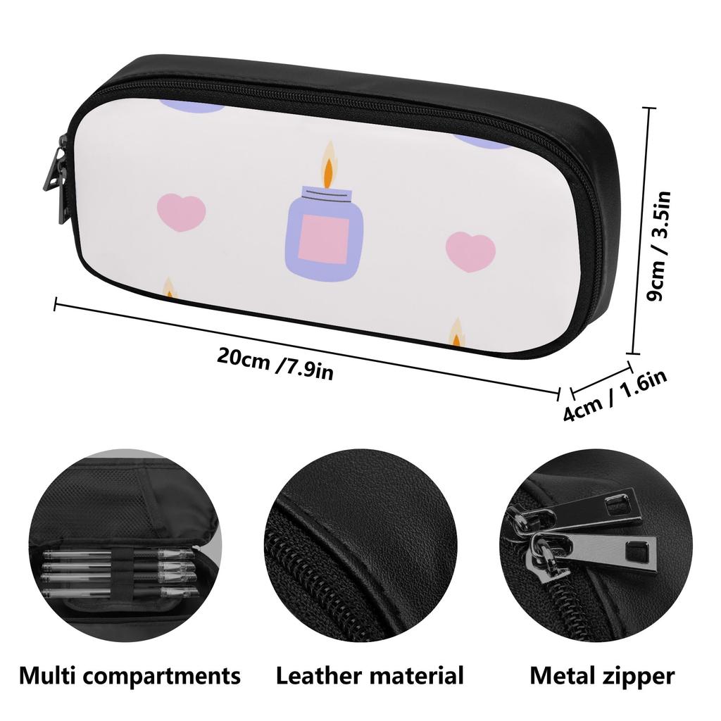 Pencil Case Durable 300D Polyester Spacious Storage Smooth Zipper with Main Compartment Mesh Pocket and Pen Slots for Boys Girls