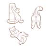 3Pcs Cartoon Cat Cookie Cutters Cartoon Pressable Biscuit Mold Holiday Biscuit Fondant Cookie Stamps Party Supplies