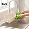 Kitchen Sink Splash Shield 2-In-1 Folding Guard, with Drain Organizer, Suction Cups, Water Guard Non-slip Protector, Countertop Edge Anti-Splash