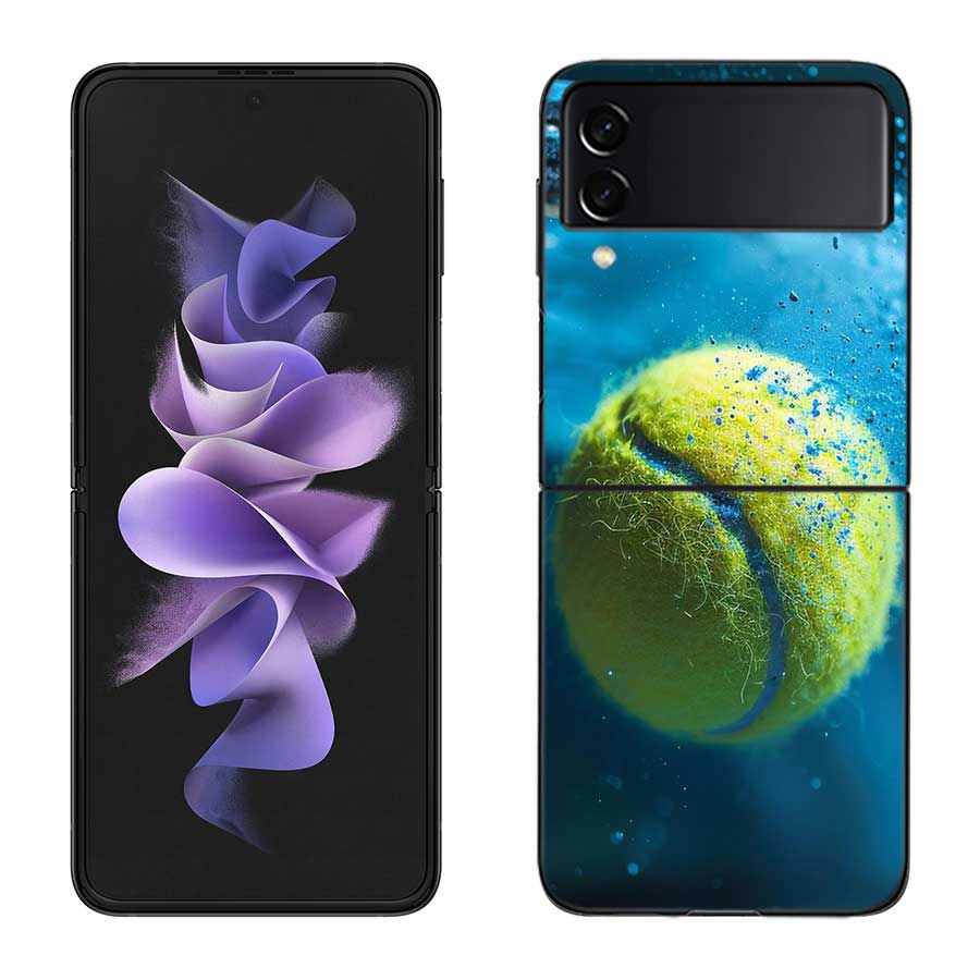 Теннисная ракетка Теннисный мяч Чехол для телефона Для Samsung Z Flip 7 6 5G Galaxy Z Flip 5 4 3 Черный Жесткий чехол-бампер Роскошный ПК-корпус Coque
