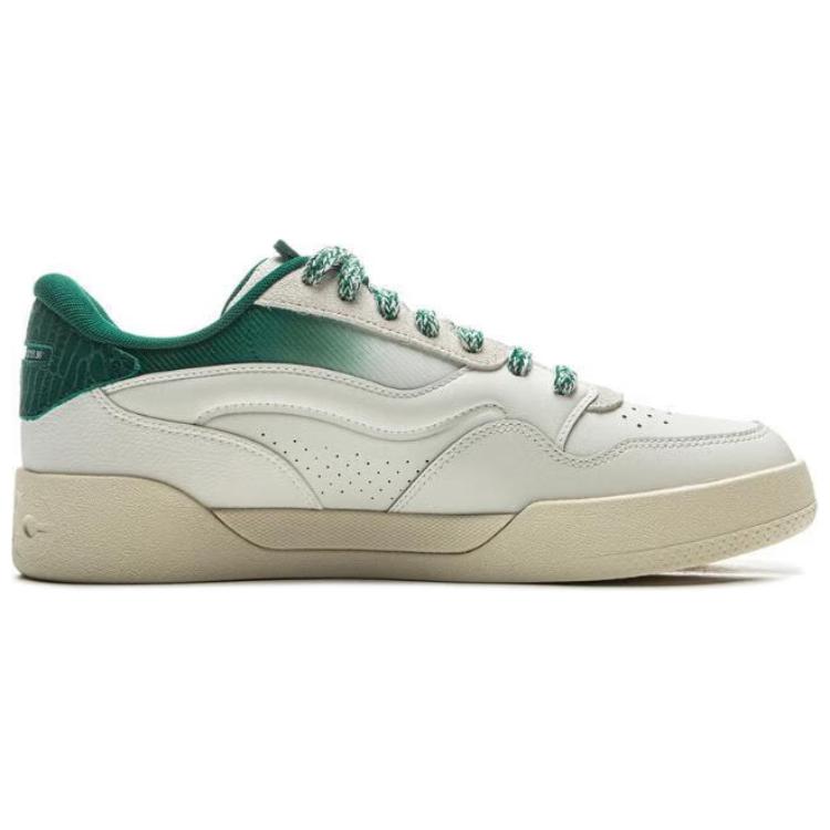 Li Ning 001 BTC 2 Покрытие Нескользящее И Износостойкое Низкие Скейтборд-Ботинки Унисекс Белый Зеленый AGCV019-2